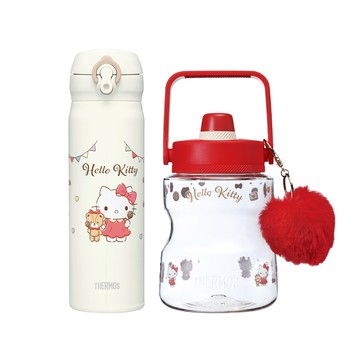 【THERMOS膳魔師】Hello Kitty最愛巧克力保溫瓶+冷水瓶優惠組