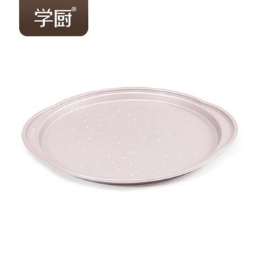學廚14寸不粘打孔披薩烤盤家用披薩烘焙模具烤箱專用面包模具