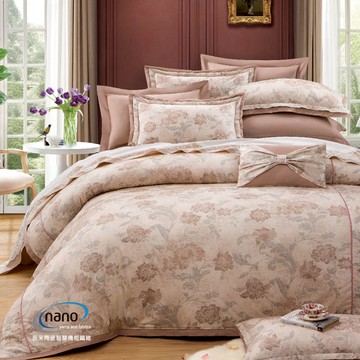 七件式床罩組 /純粹好棉100%無異纖精梳純棉 /2509花灰花
