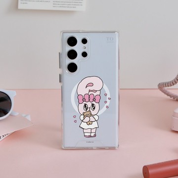 艾絲樂小兔抱抱小熊防摔透明SAMSUNG手機殼