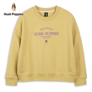 Hush Puppies 上衣 女裝簡約配色品牌英文刺繡小狗寬版上衣