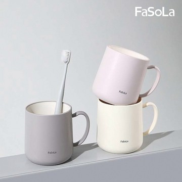 FaSoLa 日式仿陶瓷雙層朝暮口杯 漱口杯 粉色