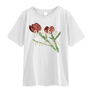 正肩黑色短袖T恤女ins潮夏季2022寬松韓版oversize小眾郁金香上衣