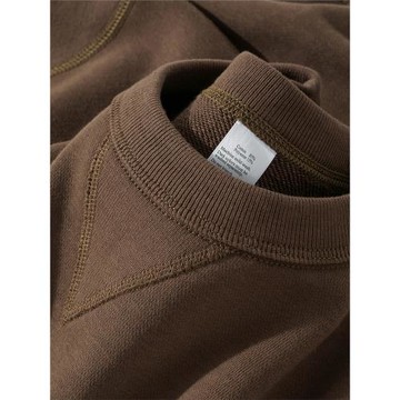 力薦！美拉德穿搭！340g重磅毛圈倒三角衛衣初春巧克力色圓領上衣