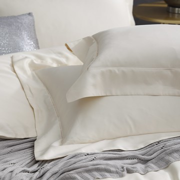 雙人 / 500織希爾維亞刺繡匹馬棉薄被套床包組 / 雪淞白 / HOYA H Series