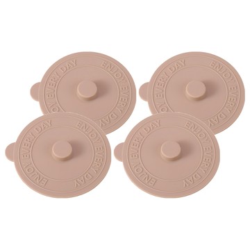 g676矽膠密封杯蓋  藕粉色 + 深棕  4個  10cm x 10cm