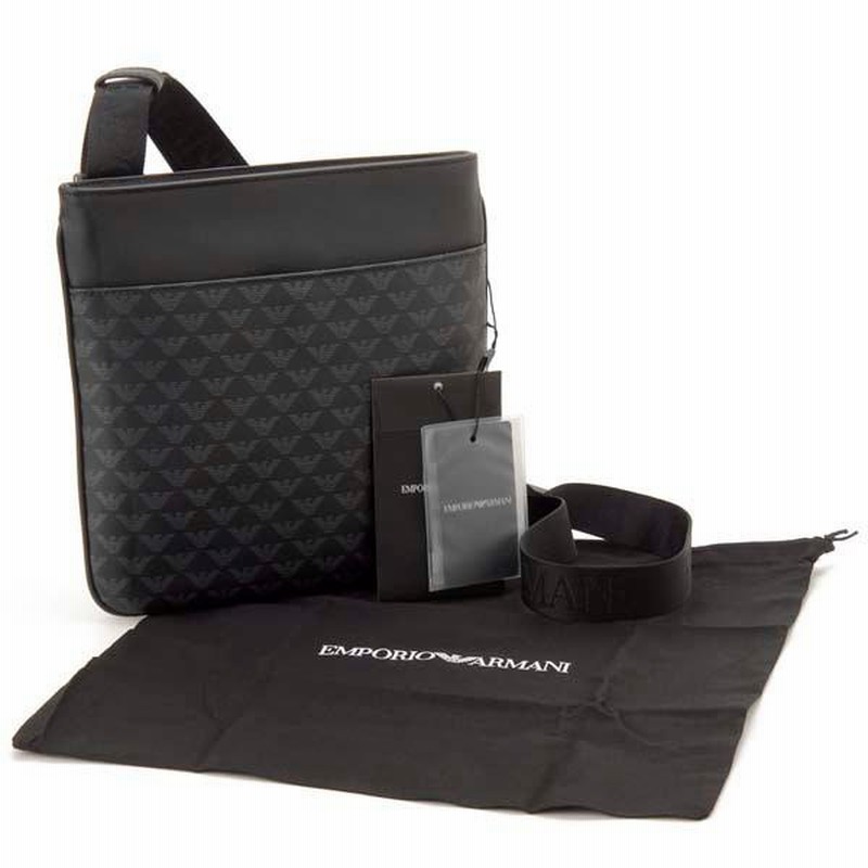 値下げ！エンポリオアルマーニ ショルダーバッグ BLACK メンズ ギフトにも◎ Amazon | (エンポリオ・アルマーニ) EMPORIO ARMANI ショルダー