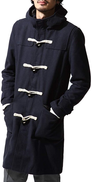 【滿1320現折120 領券再折120】牛角釦大衣 羊毛   長版外套