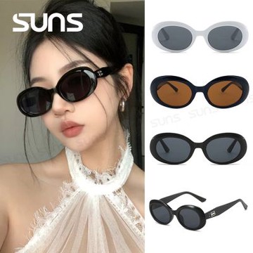 【SUNS】抗UV太陽眼鏡 橢圓墨鏡 經典潮流墨鏡 潮流情侶款 輕量材質 配戴舒適 S306
