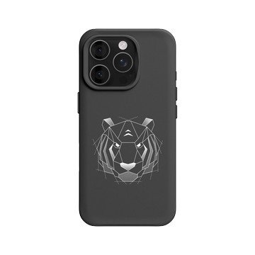 iPhone 16 Pro SolidX 黑 - Animal Silhouette / 動物剪影 - 幾何-動物系列/虎