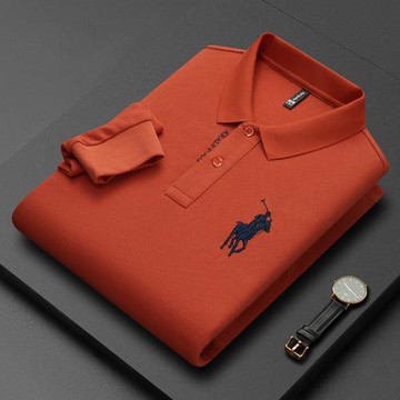 珠地棉全棉長袖t恤男休閑百搭柔軟親膚品牌男裝衫100純棉廣州13行