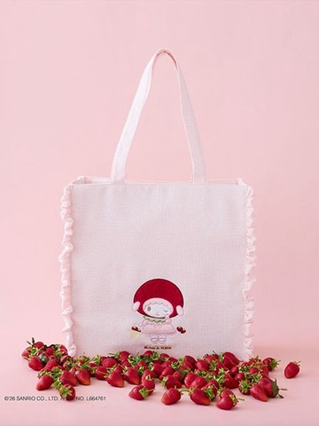 三麗鷗聯名-草莓彼安諾刺繡荷葉邊手提包【M】(08001896900) - Maison de FLEUR