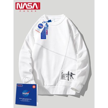 NASA衛衣男士2025新款長袖t恤潮流ins寬松百搭休閑秋裝加絨上衣服