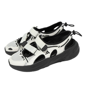 [ACS] adidas 愛迪達 涼鞋 Ozwave Sandal 女鞋 白 黑 魔鬼氈 瑪莉珍風厚底 JS4584