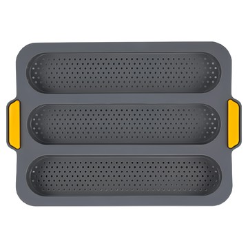 矽膠超大法棍蛋糕模具 一次製作三條 食品級矽膠材質 安全無毒  1個  黑色