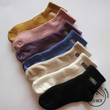 6雙襪子女士春秋中筒襪純棉防臭短款短襪 星期春夏薄款襪【木屋雜貨】