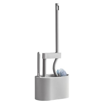 無死角馬桶刷 徹底清潔 濃密刷毛 雙面刷頭  灰色  1支