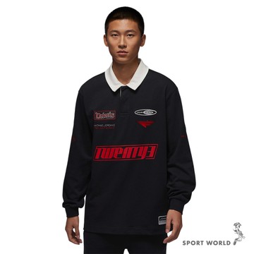 Nike 長袖上衣 男裝 橄欖球衣 落肩 寬鬆 純棉 黑【運動世界】HF9324-010