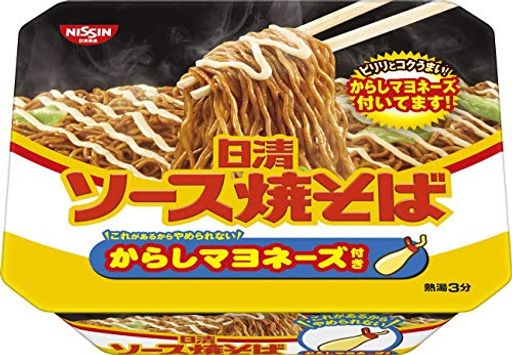 日清食品 ソース焼そばカップ からしマヨネーズ付き 108G12個