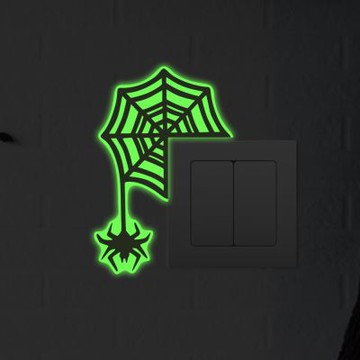 【MR.ZAKKA】夜光萬用裝飾貼紙-萬聖節主題 蜘蛛與蜘蛛網 居家布置 DIY可移式壁貼 無痕壁貼 牆貼