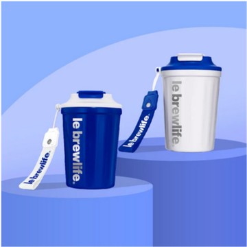 【 樂步 le brewlife 】品牌訂製 陶瓷易潔層咖啡保溫保冷隨行杯｜交換禮物｜生日禮物《🚚快速出貨》