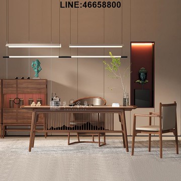 公司貨 免運速發 開立發票 茶桌椅組 黑胡桃木廠家加工定制新中式茶桌椅組合簡約禪意實木茶室客廳