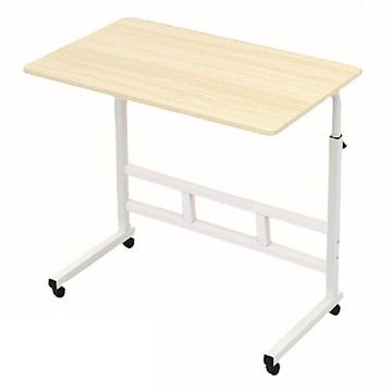 床邊移動升降桌  60cm-85cm可調節  鋼架穩固  圓潤邊角設計  白楓木