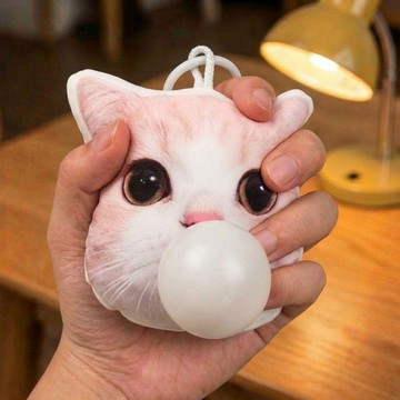手工diy diy禮物 情侶禮物 貓咪吐泡泡鑰匙扣diy鑰匙扣定製照片抱枕禮物書包小掛件寵物玩偶 情侶吊飾 貓玩偶
