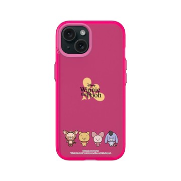 iPhone 15 Clear 粉漾桃 - 迪士尼-小熊維尼 Disney Winnie The Pooh - Q版