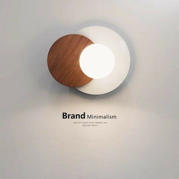 免運 可開票 壁燈 掛燈 吊燈 床頭燈 燈具 臥室燈 新款北歐風胡桃木色壁燈室內臥室床頭墻壁燈護眼節能燈 快速出貨DDD1111