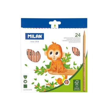 MILAN 經典原木六角色鉛筆 170g 24支  24色  1盒