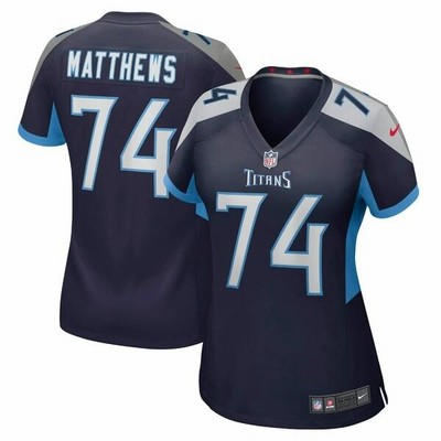 ナイキ ユニフォーム トップス レディース Bruce Matthews Tennessee Titans Nike Women's Retired Player Jersey Navy