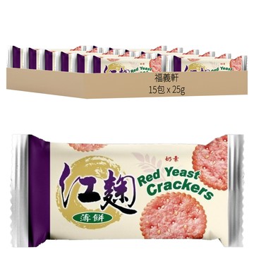福義軒 紅麴薄餅  100%純天然紅麴精製  奶素  25g  15包
