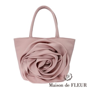 Maison de FLEUR 優雅大玫瑰花朵造型磁扣手提包(8A42F0J1800)