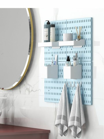 免打孔浴室置物架家用洞洞板墻壁宿舍廚房墻上擱板壁掛收納架隔板