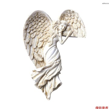 左：W300-Z   白色 樹脂做舊天使門框裝飾掛飾