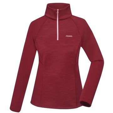 女款SOLAR-FLEECE保暖拉鍊衫/刷毛保暖衫(A1PS2335W黑醋栗/健行/透氣排汗/磨毛)