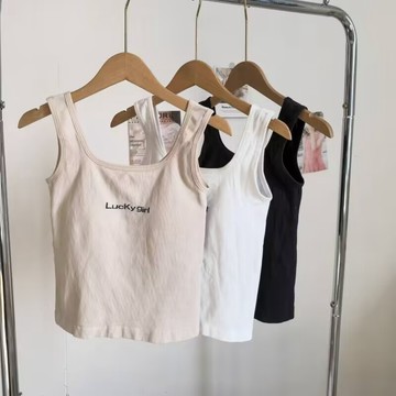 【折100元】女裝 上衣 修身小可愛 冰絲無痕背心 U型美背內衣 帶胸墊小眾修身外穿打底上衣 辣妹無袖背心ins潮