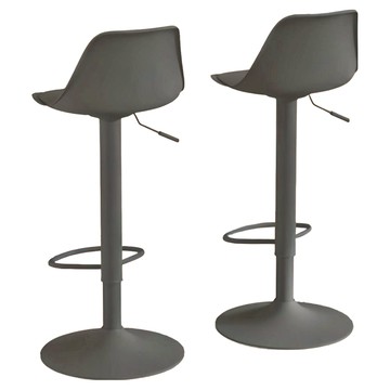 HABITY 現代室內裝飾粉體塗裝舒適腳踏居家吧台椅  黑色  2個