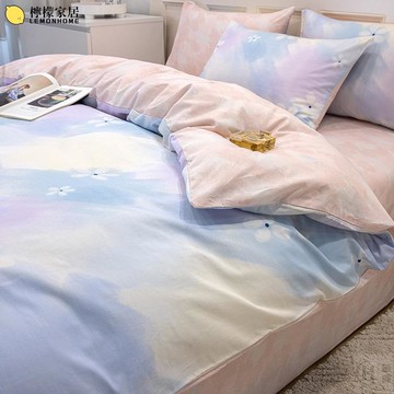 柠檬家居好物现货特惠�春夏床包 雙人 加大 四件組 床包組 床單 被套 枕套 涼感 ins風 小清新 印花 北歐 純