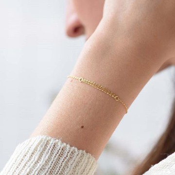 極簡美國14K包金手鏈女 不掉色洗臉洗手洗澡不用取手環氣質歐美