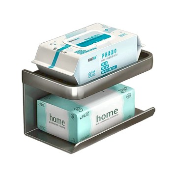 標準款 壁掛式面紙盒置物架  槍灰色  1組