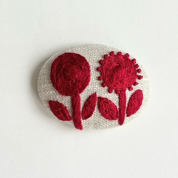 北歐風花朵刺繡胸針 #197
