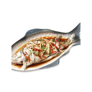 創意魚形陶瓷盤家用裝魚盤子蒸魚盤大號魚盤餐廳菜盤北歐橢圓魚盤