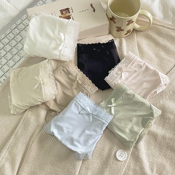 【OniWear】日系蕾絲冰絲抗菌女生內褲 /少女內褲 低腰三角褲 蕾絲三角褲 抗菌內褲 女生內褲 內褲 三角褲