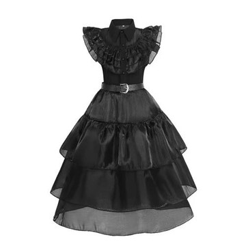 萬圣節亞當斯星期三cosplay禮服女童公主連衣裙跨境服飾wednesday