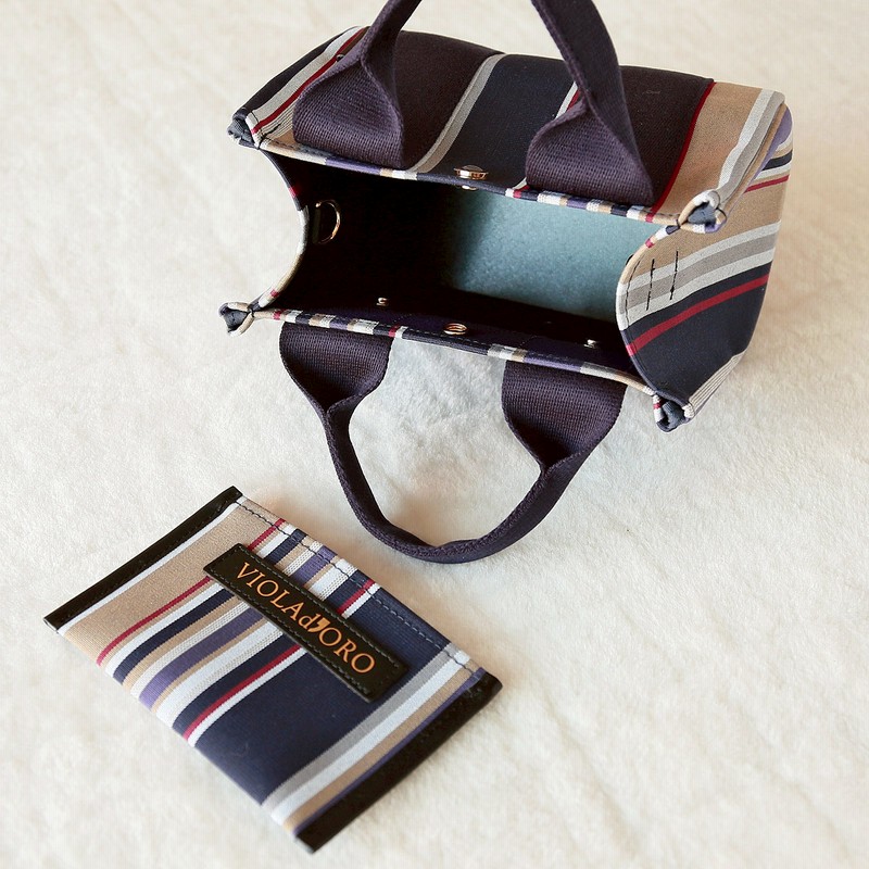 最終価格 【極美品】ヴィオラドーロ GINO 2way ストライプトート S VIOLAd'ORO (ヴィオラドーロ) 2WAY ハンドル ストライプトート