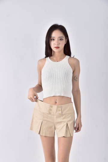 (M) huang shu chi棉質純棉棕色短褲