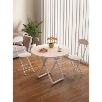 可折疊桌子餐桌家用小戶型簡易圓桌吃飯方桌陽臺便攜擺攤桌椅組合