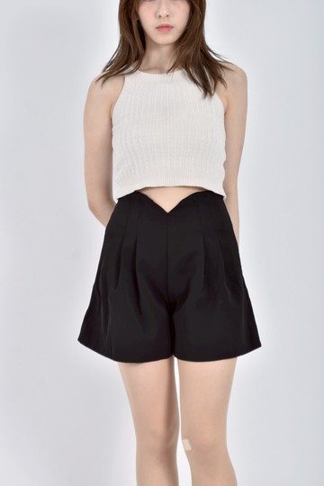 (S) 【尚樺私服】g g j高腰質感黑色短褲